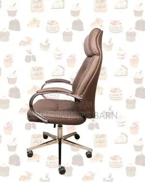 Executive Leather Chair • Comfort Meets Style, Chrome Base Stability