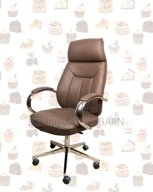 Executive Leather Chair • Comfort Meets Style, Chrome Base Stability