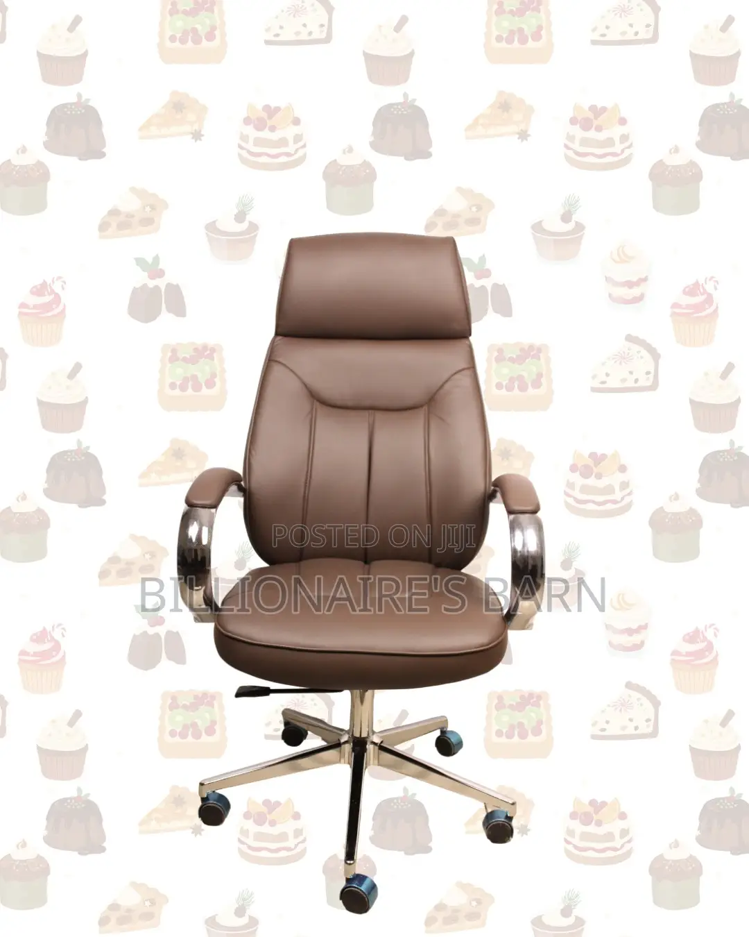 Executive Leather Chair • Comfort Meets Style, Chrome Base Stability