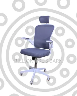 White Office Chair With Flip-Up Arms • All-Day Comfort