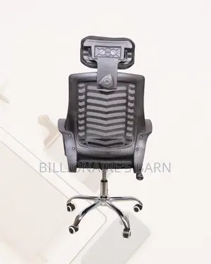 Secretarial Work Chair With Mesh Back — Posture Support, Headrest
