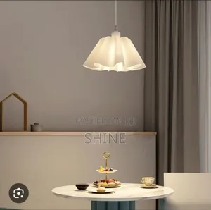 White Acrylic Pleated Pendant Light