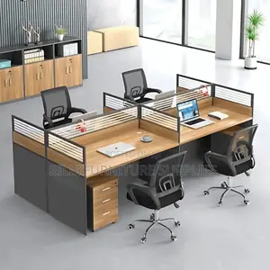 4 Way Brown Workstation