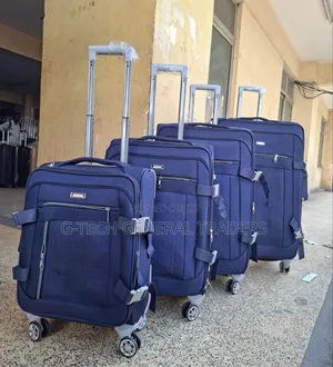 Luxurious 4in1 Double Zip Multicolored Fabric Suitcase