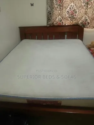 Dark Wood Slatted Bed