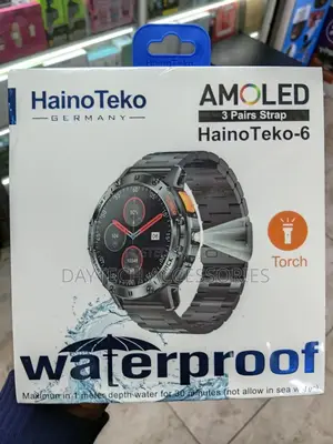 Haino Teko-6 Amoled Waterproof Smart Watch Bt Call,3pairs Strap,Torch