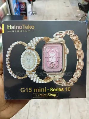 Hainoteko G15 Mini Smart Watch Series 10 Stylish Combo With 3 Straps.