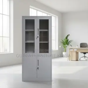 2-door Glass Front Storage Office Cabinet