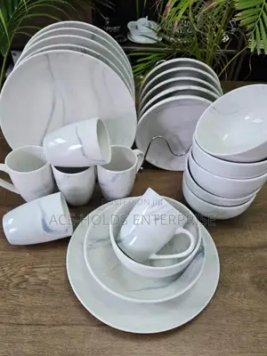 24 Pieces High-Quality (Grey) Dinner Set