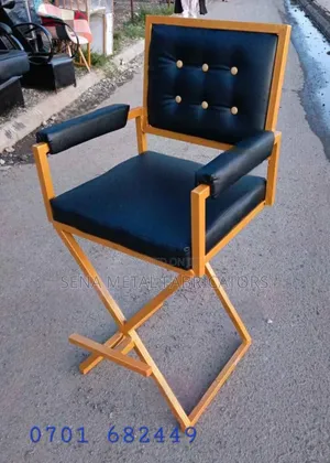 Makeup Chair Featuring a Gold Metal Frame