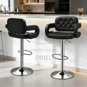 Modern Barstool With Arms : Tufted Adjustable Barstool