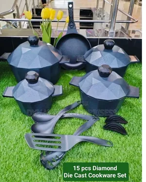 15 PCS Diamond Die Cast Cookware Set