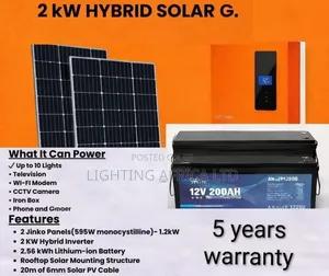 New 2kw Inverter -(2)595w Jinko Solar - 300ah Lithium Battery Package