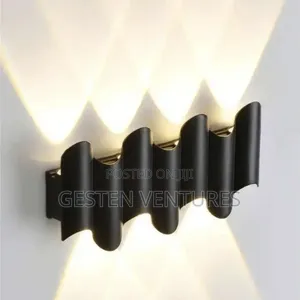 Vintage Design Modern Black Wave-Shaped Led Wall Light Ky5f