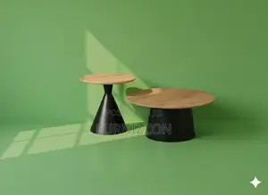 Stylish Wooden Top Two Piece Round Table for Home
