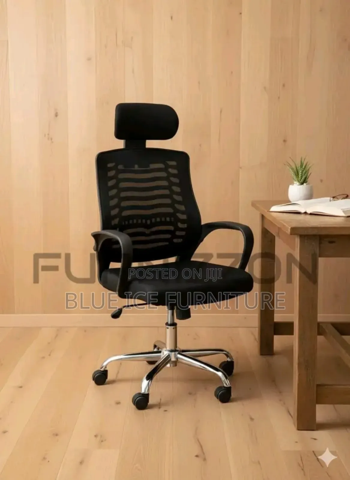 Imported Headrest Chair With Mesh Back