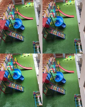Artificial Green Grass Carpets for Children Playarea With Swing
