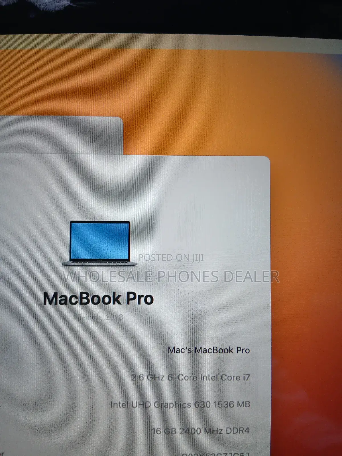 Laptop Apple MacBook 2018 32GB Intel Core i9 SSD 512GB