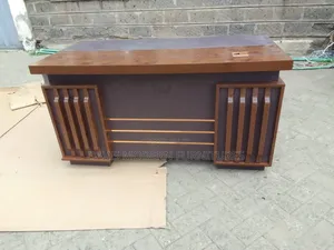 Executive Wooden Office Desk With Decorative Side Panels