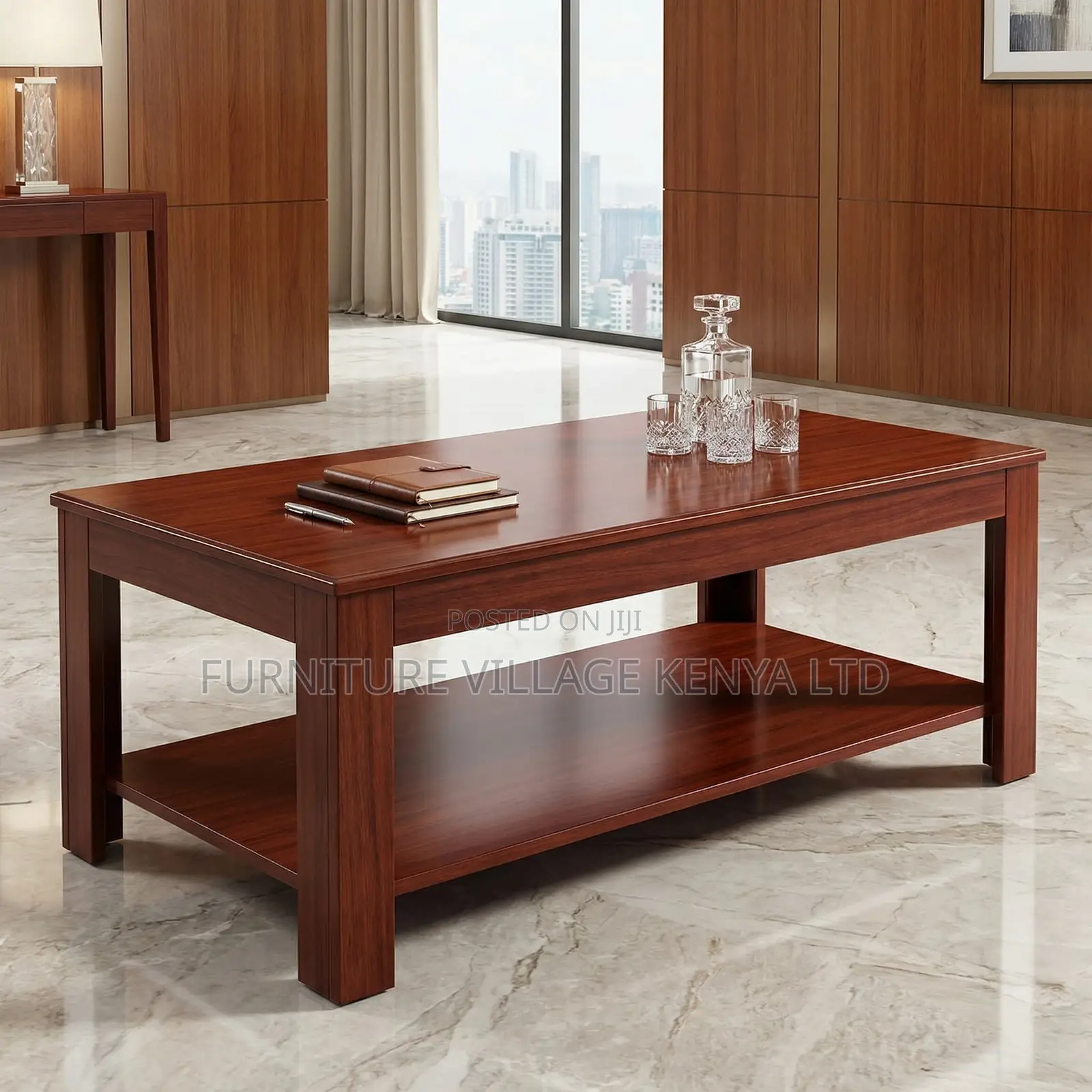Coffee Table; Executive Mahogany Office Coffee Table
