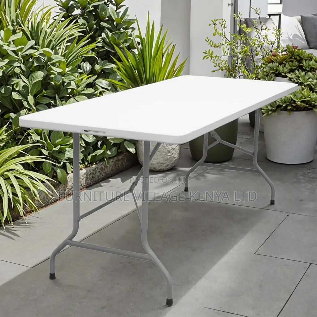 Foldable Table; Stylish White 120cm Folding Dining Table