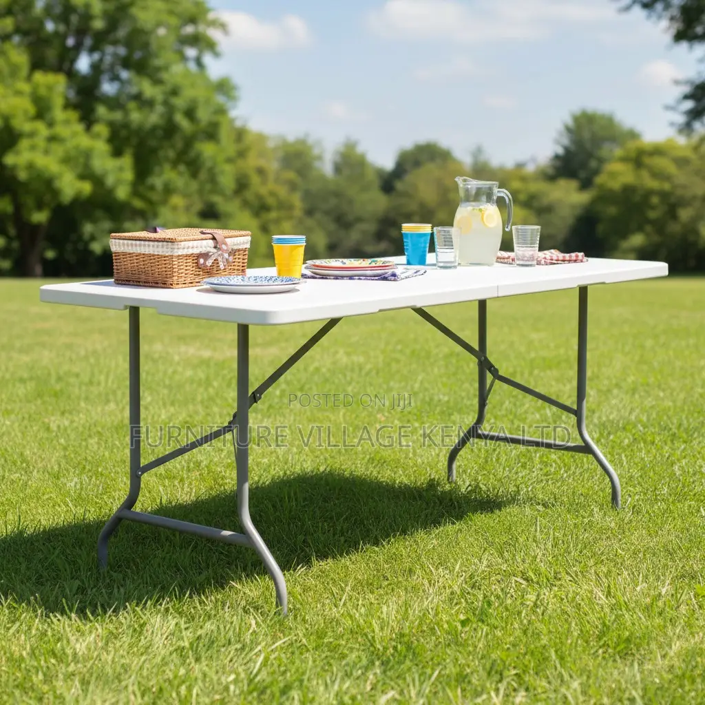 Foldable Table; Stylish White 120cm Folding Dining Table