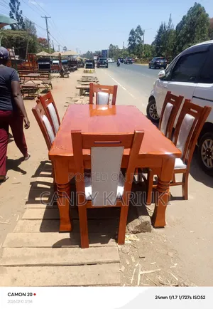 6 Seater Wooden Dining Set (Mahogany, Stylish and Sturdy)