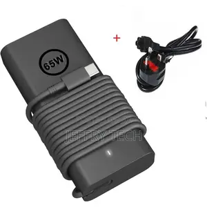 Dell Original Usb Type C Charger 65w for Laptop With Power Cable-Black