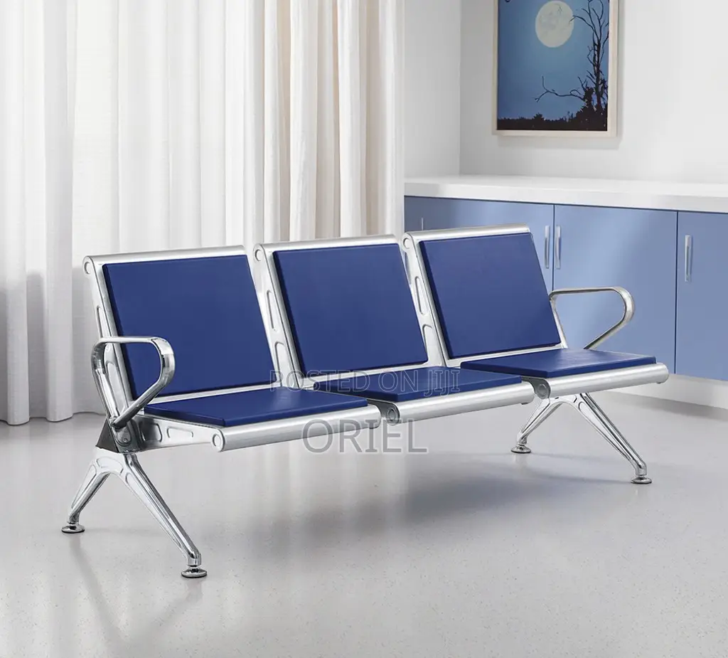Modern Waiting Bench : 3-Seater Office Reception Bench