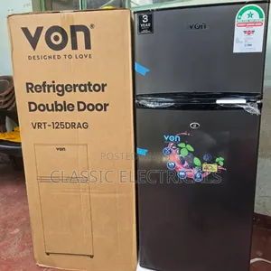 Von Double Door Fridge 125litres Direct Cool