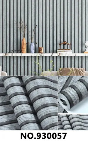 Flutted Grey Wallpaper for a Tv Wall