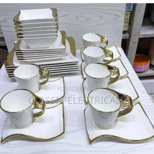 30pc White Gold Wavy Dinnerset