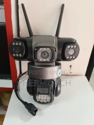 Triple Lens CCTV Camera Electric Models With Ethernet Cable Port