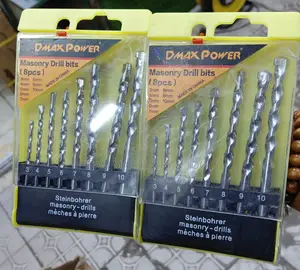 8-Piece Set of Dmax Power Masonry Drill Bits