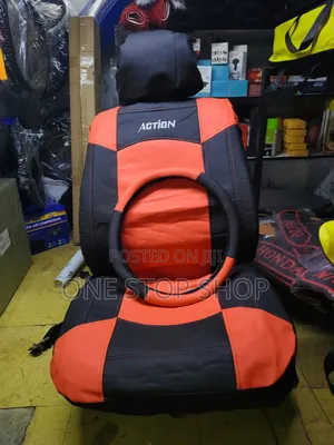 Red Leather Actio Seat Cover Full Set of 5 Seater Car
