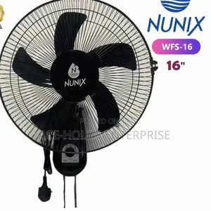 16 Inches Nunix Wall Fan - WFS-16, 3 Speeds (Black)