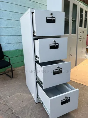 4-Drawer Metal Filing Cabinet With Central Lock System