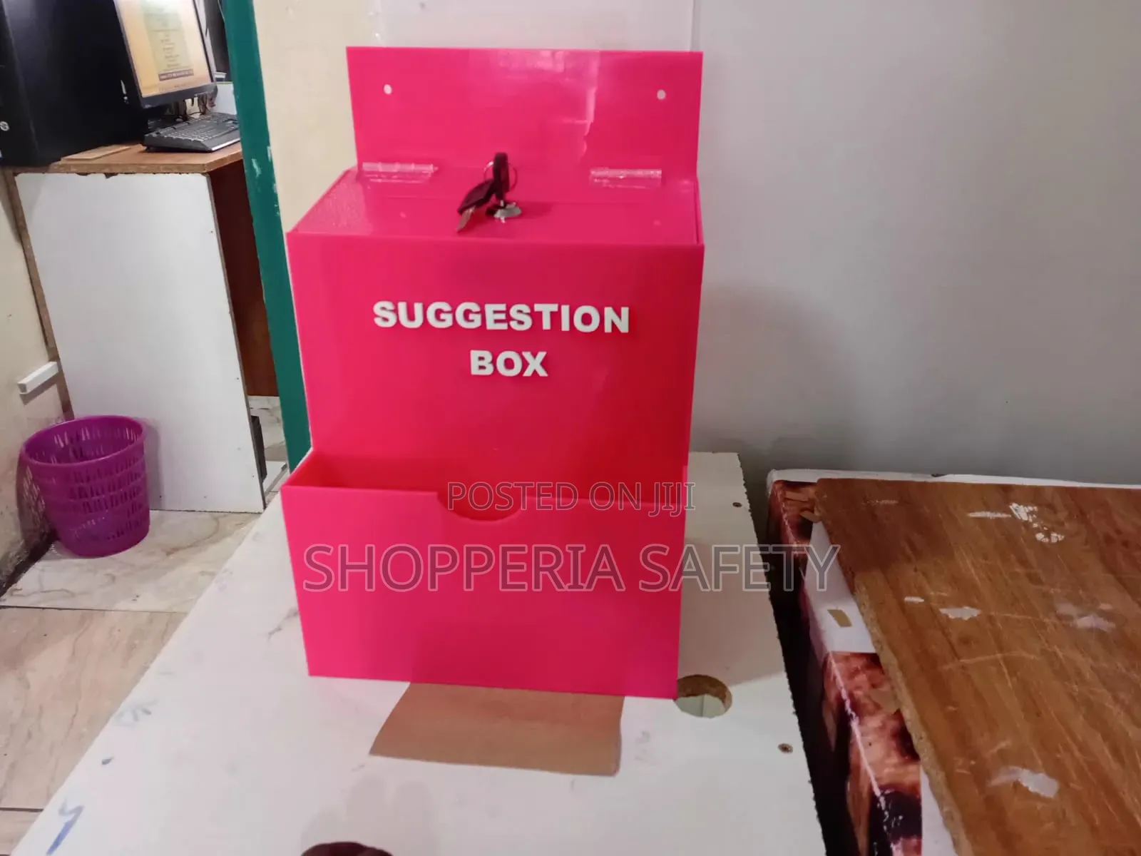 Pink Suggestion Box With Lock