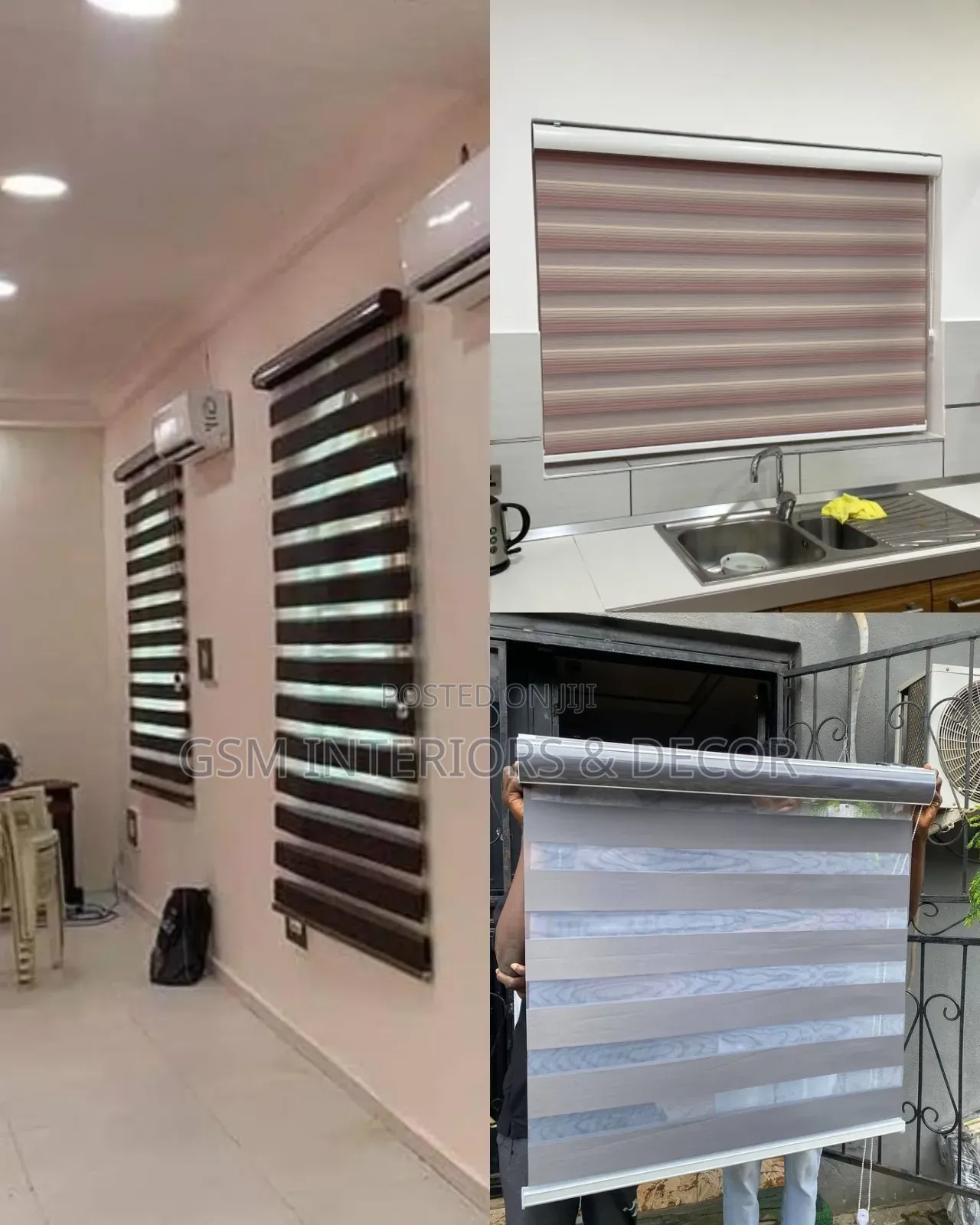 Light Filtering Horizontal Office Blinds in Brown