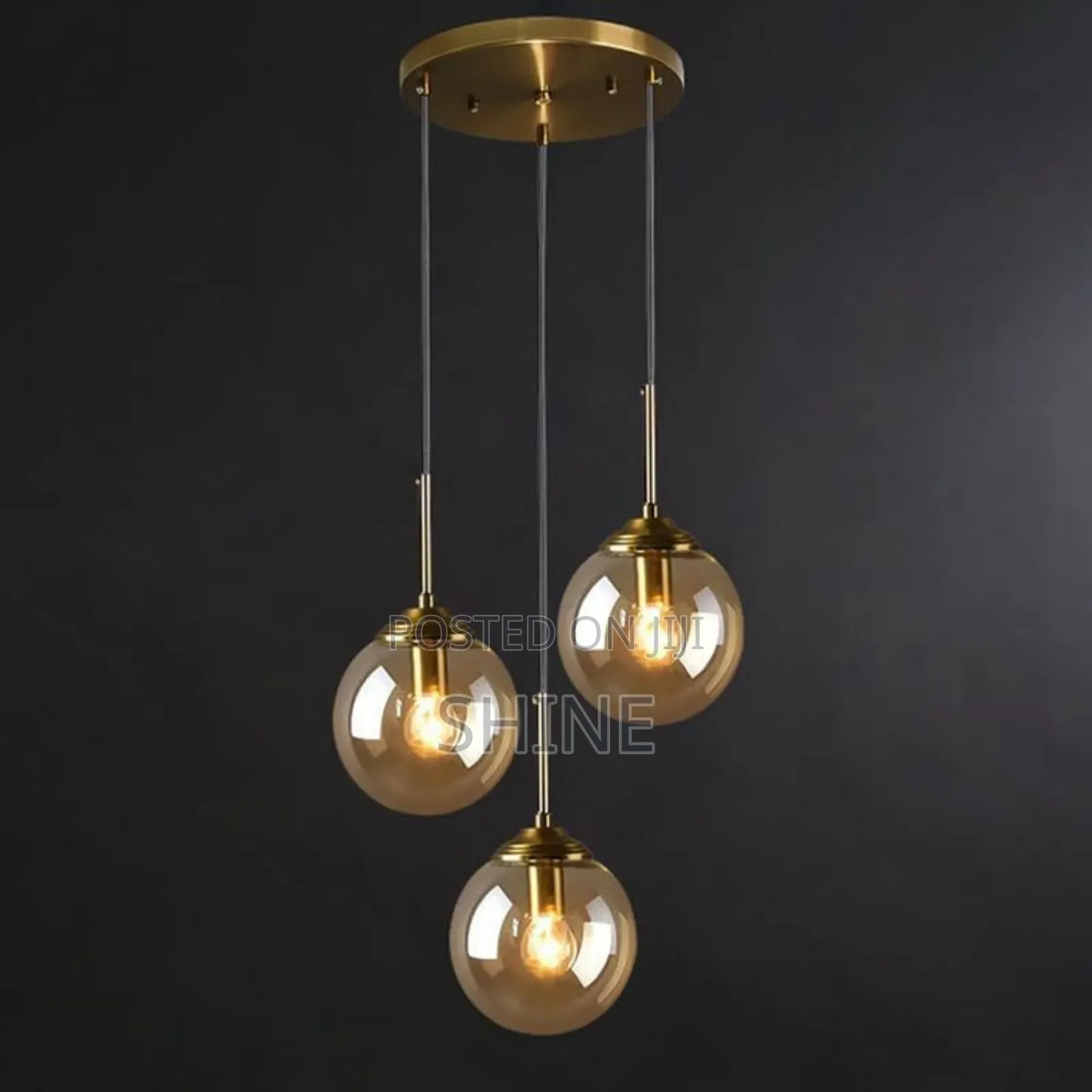 Modern 3 Light Glass Globe Pendant Light