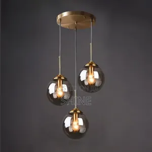 Modern 3 Light Glass Globe Pendant Light