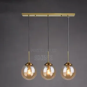 Modern 3 Light Glass Globe Pendant Light