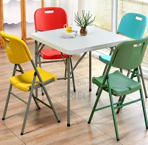 Plastic Chairs; Uv-Resistant Foldable Outdoor Patio Chair