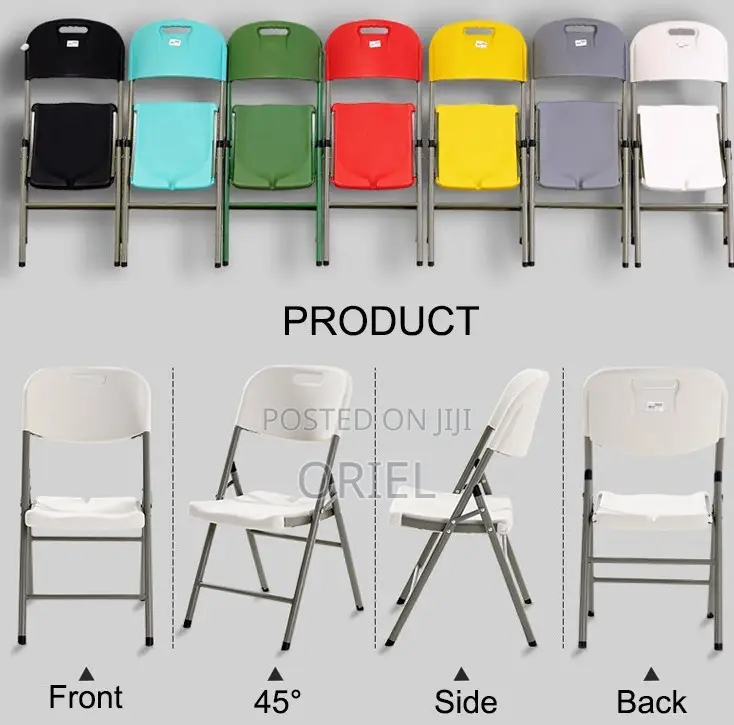 Plastic Chairs; Uv-Resistant Foldable Outdoor Patio Chair