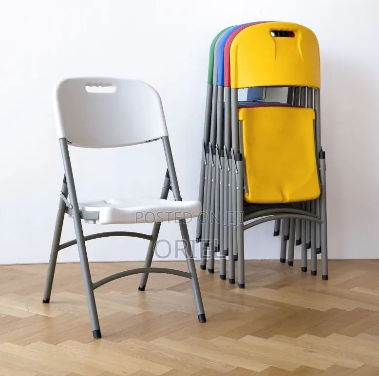 Plastic Chairs; Uv-Resistant Foldable Outdoor Patio Chair