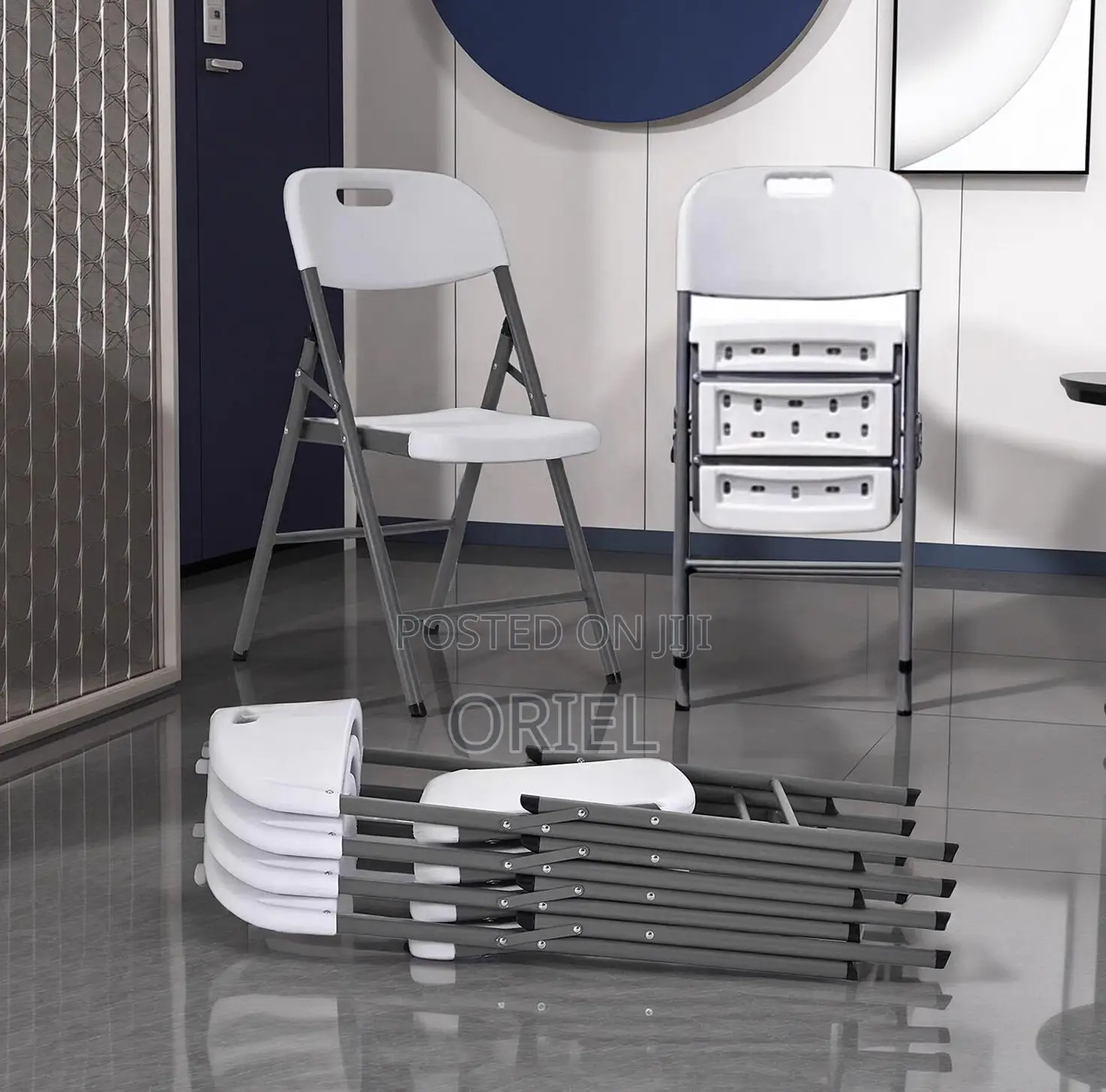 Plastic Chairs; Uv-Resistant Foldable Outdoor Patio Chair