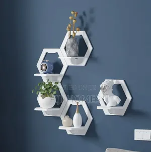 3-Piece Hexagon Floating Shelves | Wall Mounted Décor