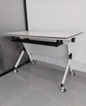 Movable White Imported Office Table