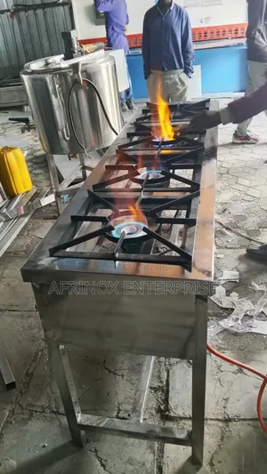 Gas Cooker Four Burners. Stainless Steel Premium Jiko.