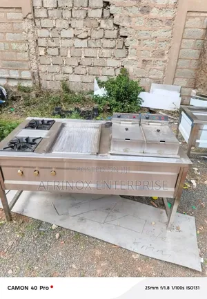 Two Burner Gas Cooker With Griddle and Imported Deep Fryer